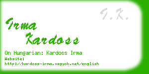 irma kardoss business card